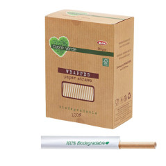 Conf 250 Cannucce Kraft imbustate Ø 7mm x 21cm BIO Leone